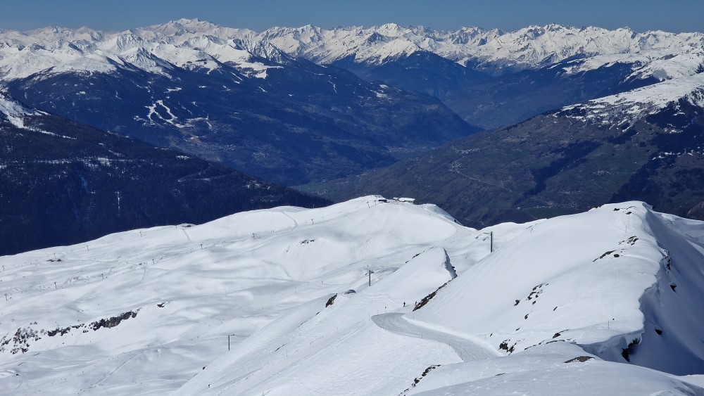 Lentezon tijdens de wintersport.